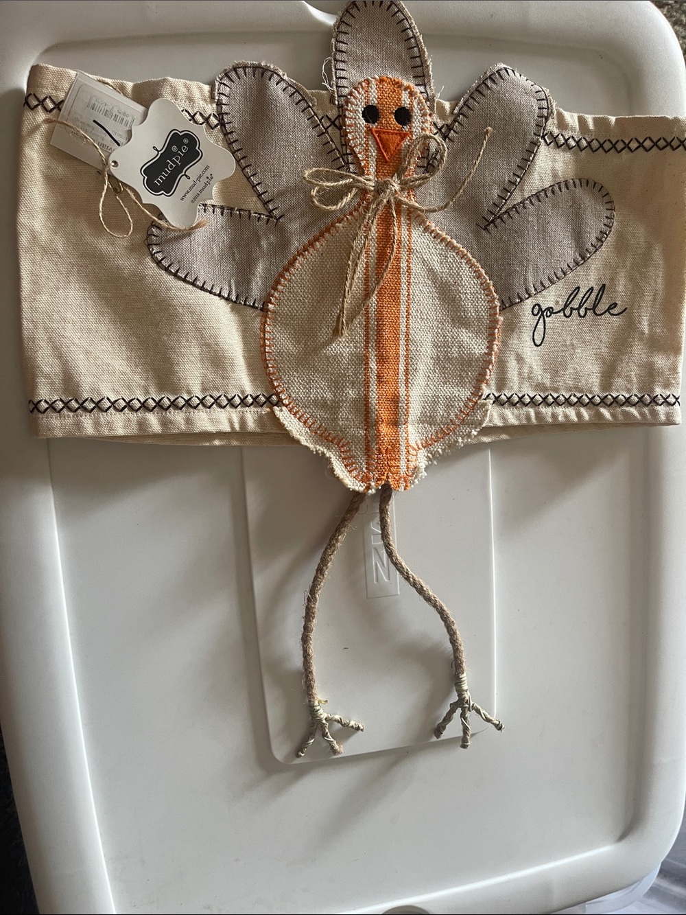 Turkey gobble pillow wrap - Beige & Orange Holiday Accent thanksgiving